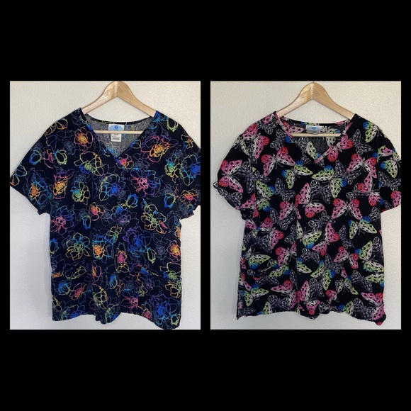 SCRUBS Bundle of colorful butterflies & flowers